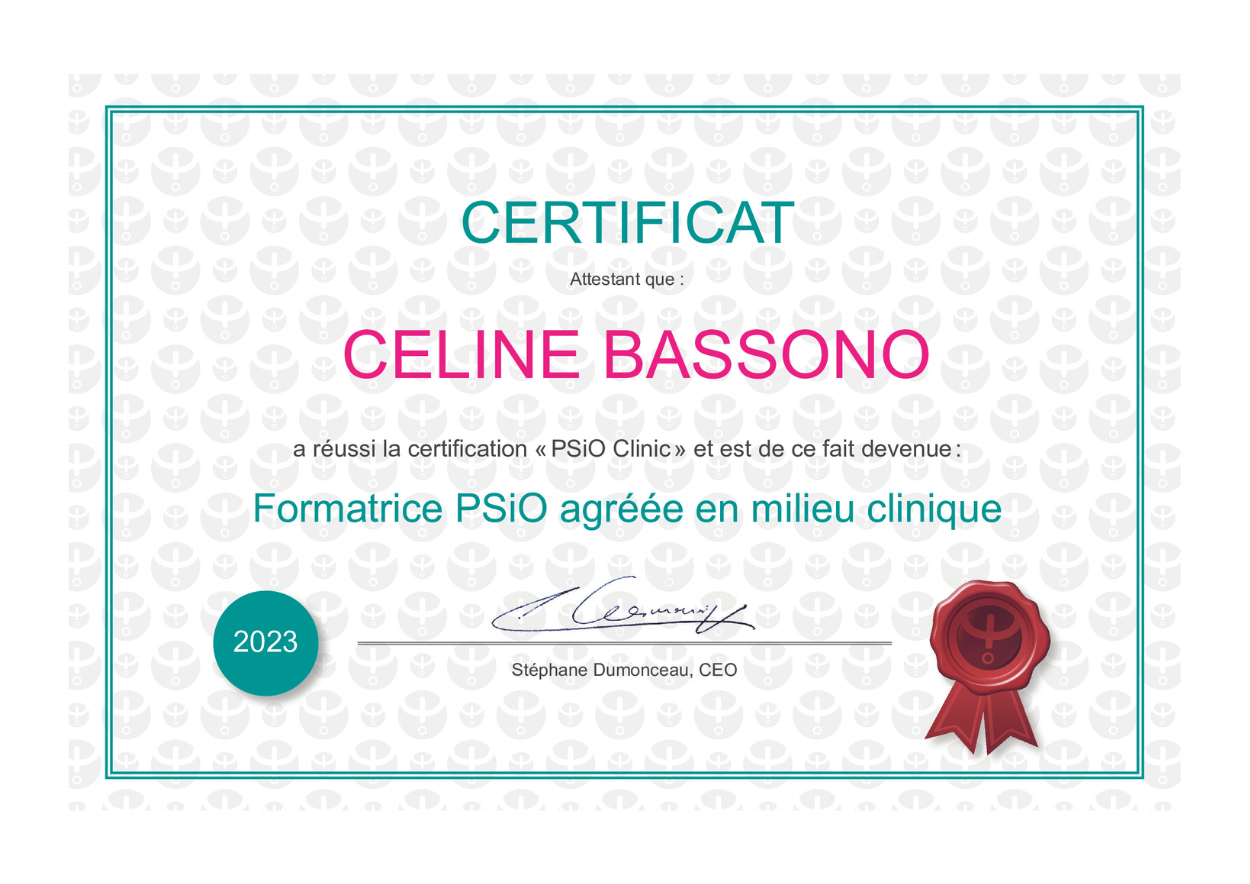 Céline BASSONO - Formatrice Psio agréée en milieu clinique